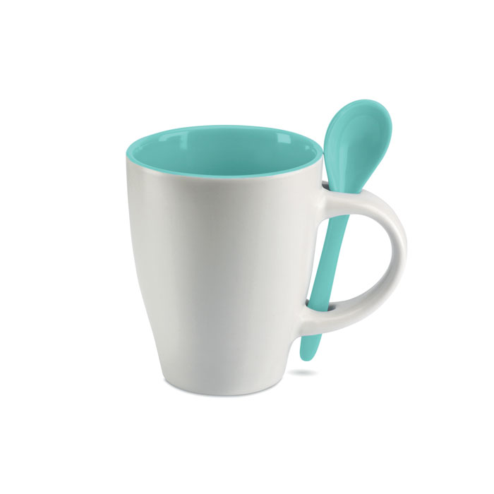 Dual Bicolour mug with spoon 250 ml